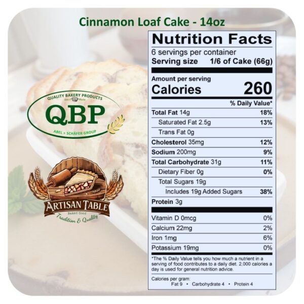 Cinnamon Loaf Cake - 12/14oz - Image 2