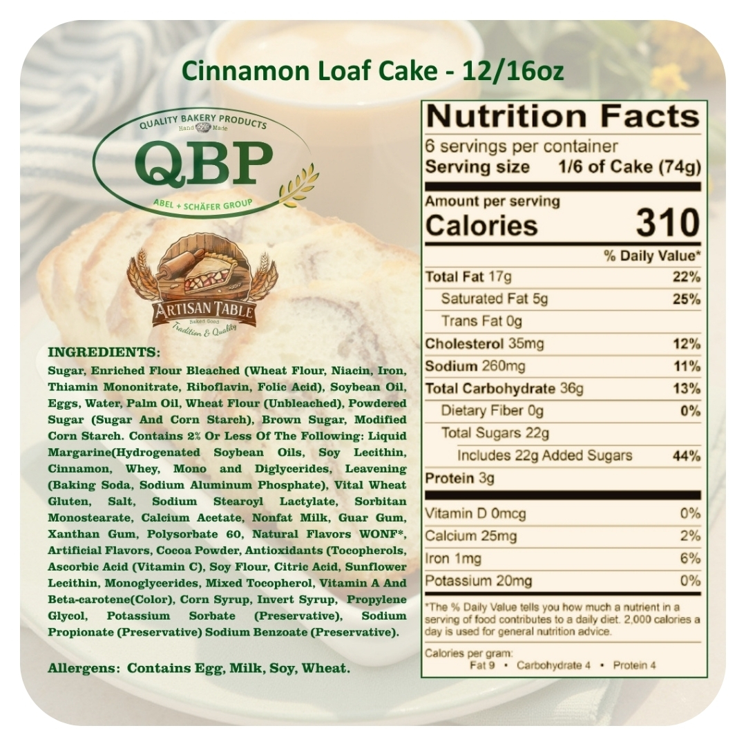Cinnamon Loaf Cake - 12/16oz 4 Cinnamon loaf cake