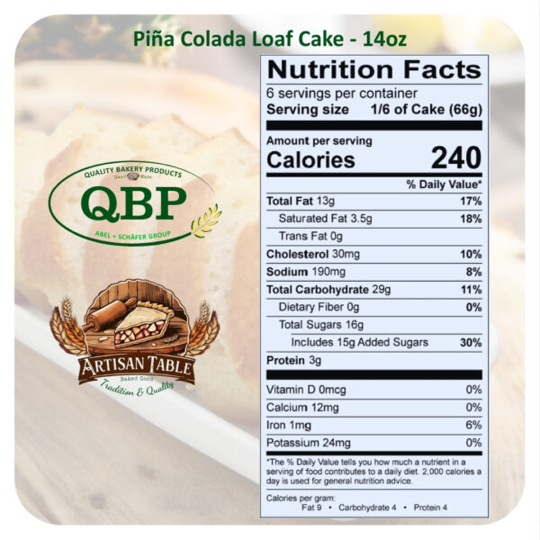 Piña Colada Loaf Cake - 12/14oz - Imagen 2