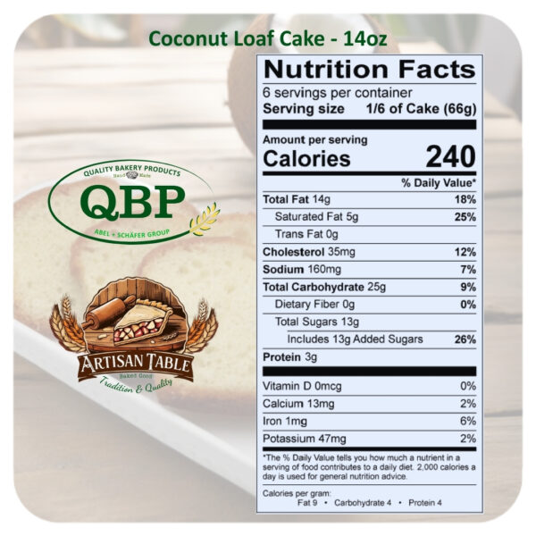 Coconut Loaf Cake - 12/14oz - Image 4