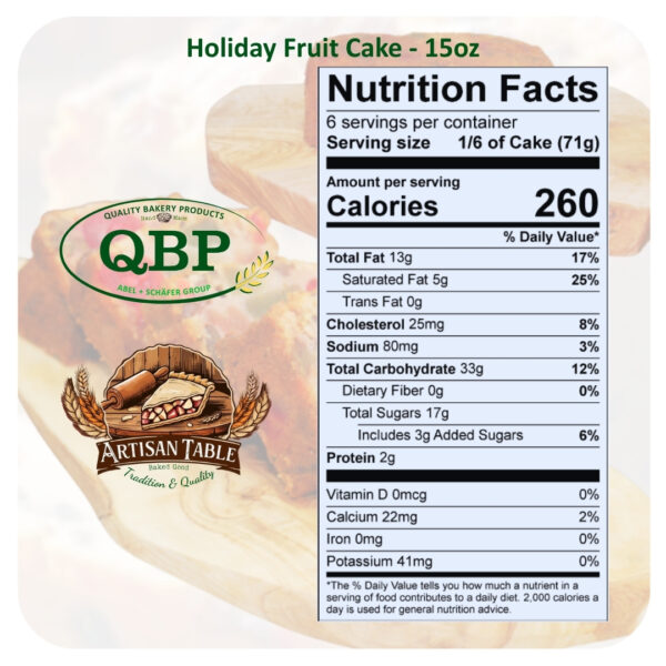 Holiday Fruit Cake - 18/15oz - Image 3