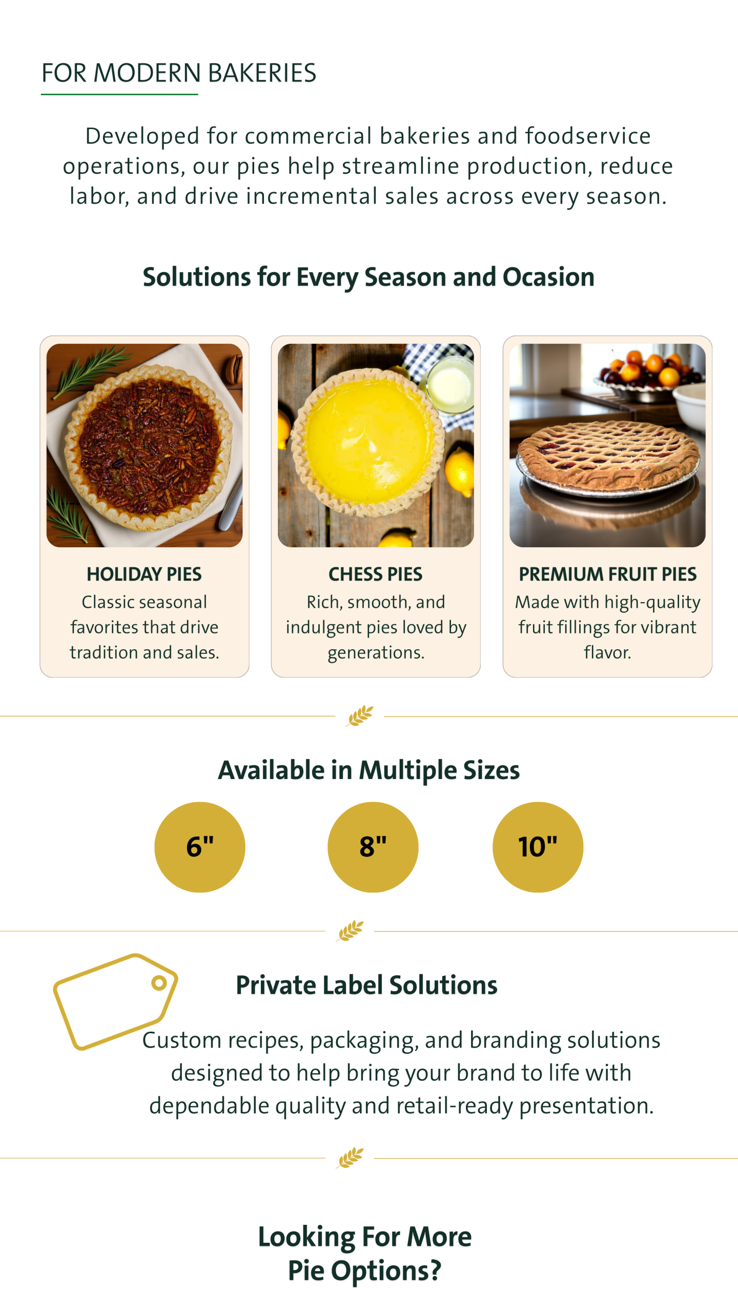 Premium pies